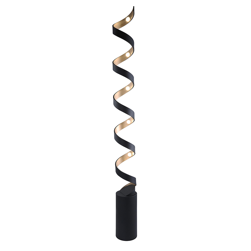 BLACK AND GOLD LONG SPRING TABLE LAMP